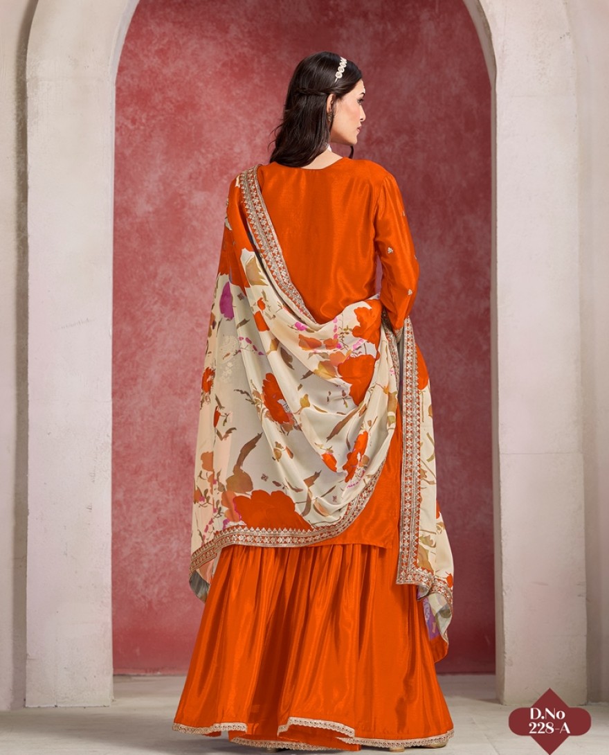 228-orange - Fiery Grace suit in Sunset Orange”